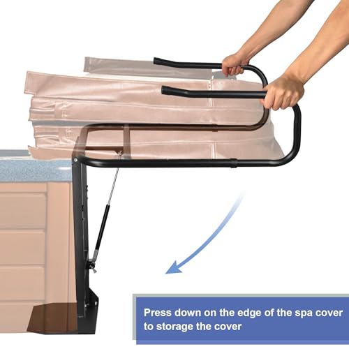Kinchoix YG70 Hot Tub Cover Lift Spa Cover Lifter Hydraulic Lifter Spa & Hot Tub Cover Lifts Removal System Adjustable U-Arms Reinforced Brackets Spa Cover Lever Lift Fits Most Spas Hot Tubs thumb #2