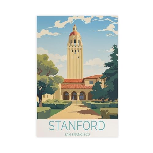 Poster de voyage San Francisco Stanford sur toile pour une ambiance bureau inspirante