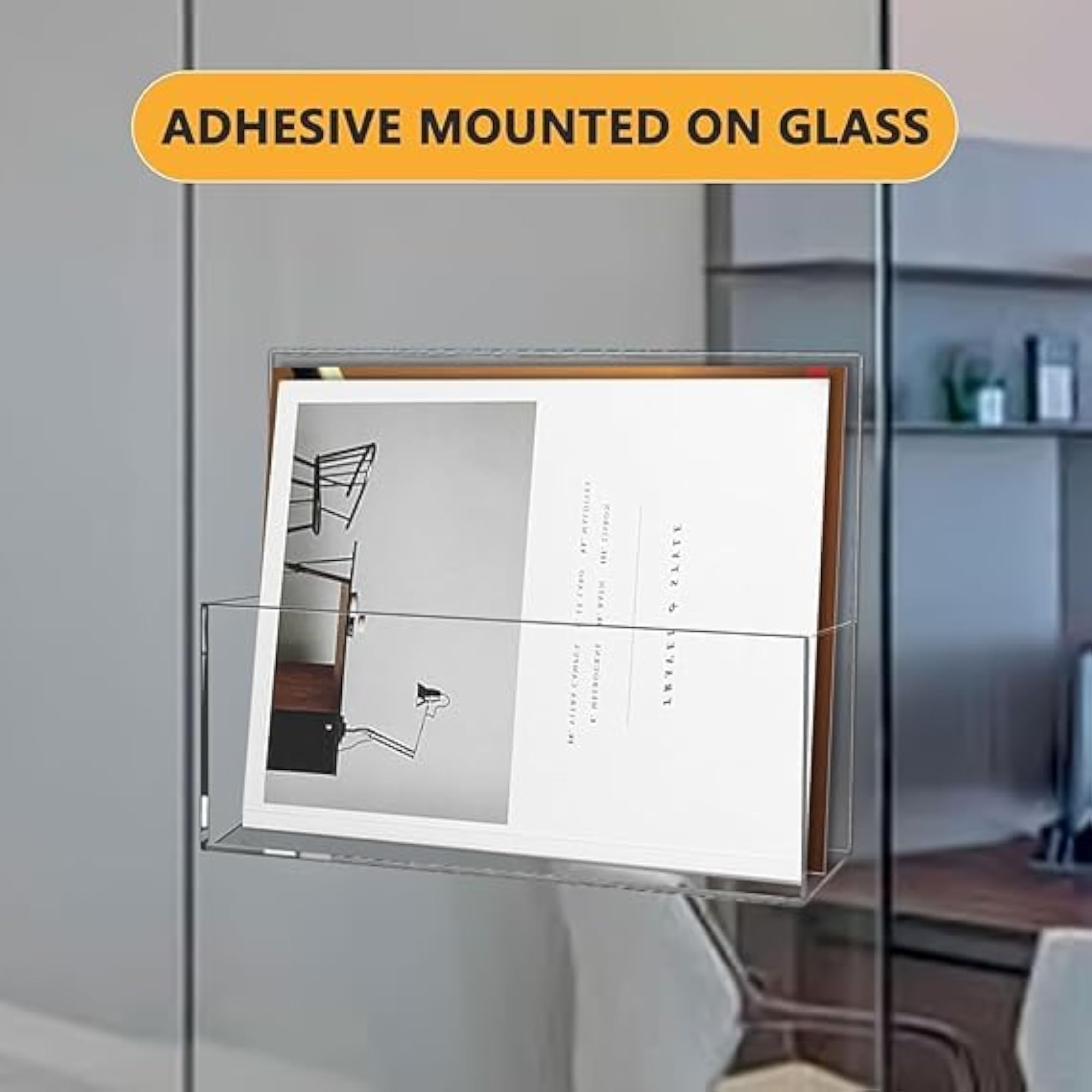 Acrylic Wall Mount Magazine Holder - Pack of 2