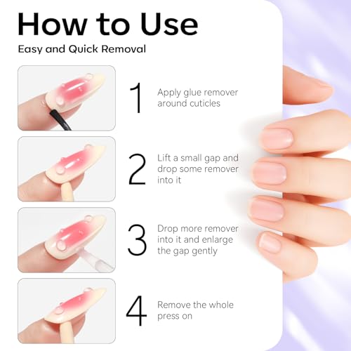 Makartt Nail Glue Remover for Press on Nails - 30ML Hema-Free, Glueoff Easy Removal Versatile Debonder for Glue on Tips, Regular Polish, Quick Glues and Semi-Cured Sticker DIY Manicure Supply