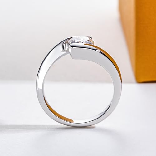 Moissanite Engagement Ring 1CT D Color VVS1 Clarity 925 Sterling Silver Moissanite Infinity Twisted Promise Anniversary Wedding Rings for Women with Certificate4