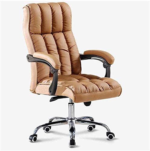 Xzgden Lightweight Office Chair,Home Boss Leather Chair, Reclining Computer Office Chair Ergonomic Swivel Chair, Pu Leather 150 Reclining Footrest Kneeling Chair (Color : Khaki) (Color : Khaki) #TOP8