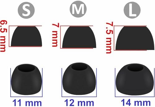 Eartips Compatible with JLab Go Sport+ Earbuds, 6 Pairs S/M/L Sizes Soft Silicone Ear Tips Replacement Earbuds Tips, Compatible with JLab Go Air Pop+ Epic Air Sport ANC 6 Pairs Black image 5