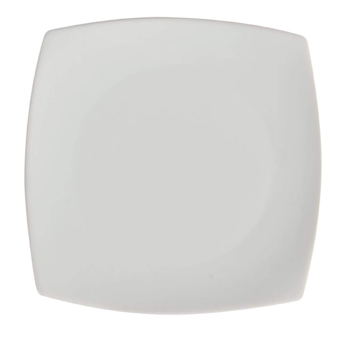 Olympia Whiteware - Placas de servicio cuadradas redondeadas de porcelana de 185 mm, 12 unidades