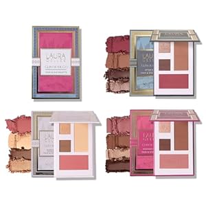 Laura Geller Beauty Glam On the Go Eyeshadow & Blush Palettes – Each Set Includes Three Palettes – Ready for Gifting – Easy to Use Makeup for Mature Skin