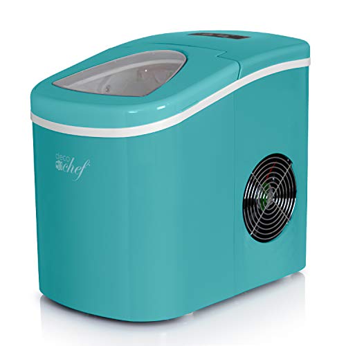 Deco Rapid Portable Automatic Electric Countertop Ice Maker - 6 Great Colors Compact Top Load 26 Lbs. Per Day Great For Party Hosting Never Run Out Of Ice Again, Self Cleaning (Turquoise) #TOP5