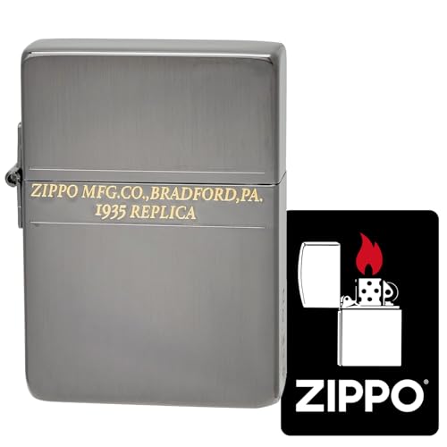 ジッポー(Zippo) ライター 防風 真鍮製 両面加工 1935 レプリカ ブラック 35SML-BNG