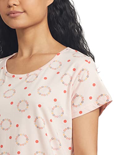 Image of Longies Women's Knee Length Knit Cotton Nighty Regular Nightgown (LGLKNWWV001 L.Pink009 XL)