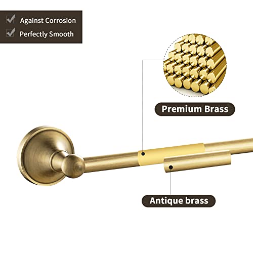 Leyden Antique Brass Towel Bar, Adjustable Towel Holder Rod Brass Towel Rack Bathroom Accessories Wall Mount #TOP3