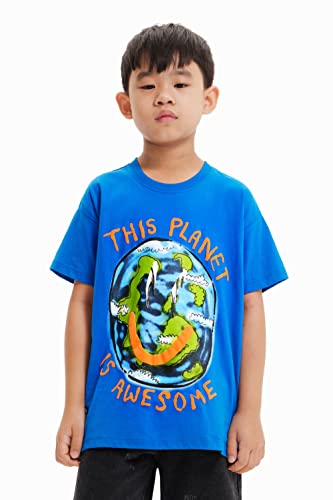 T-shirt Desigual Garçon Blanco haut manches courtes enfant coton Planet