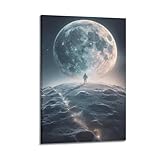 Weltraum-Poster, Silbermond am Rand des Himmels, 