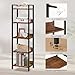 MAHANCRIS Bookshelf, 5-Tier Bookcase, Standing Book Shelf for Small Space, Storage Shelf Organizer, for Living Room, Bedroom, Study, Balcony, Rustic Brown and Black BKHR5501