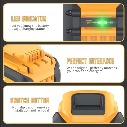 Mounzuikue 2Packs Upgraded 9.0Ah Replacement for Dewalt flexvolt 20v/60v max Battery Compatible with Dewalt 60 Volt Battery Lithium DCB609 DCB606 DCB612 DCB200 DCB201 DCB203 DCB204 DCB206 DCB207 - 4