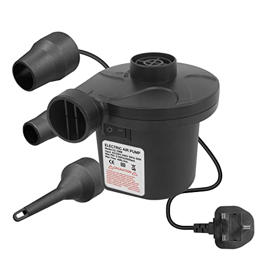 Jsdoin Electric Air Pump, 220V AC/150W 50/60Hz Portable Quick Fill AC Inflator Deflator with 3...