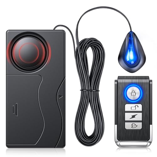 Car Vibration Alarm with Simulated Anti-Theft Light, 110dB Loud Wireless Remote Anti Theft Car...