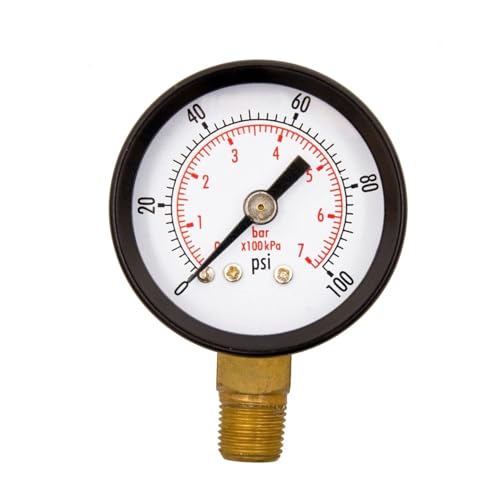 Manomètre utilitaire 1-1/2 cadran 0-100 PSI filetage NPT 1/8