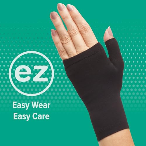 Image of Juzo Soft, 2001, Compression Gauntlet with Thumb Stub 20-30 mmHg, for Men Women, Left, Medium, Black