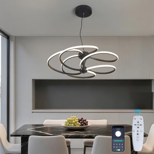 Image of LIYYANG Round LED Pendant Light 66W Dimmable Pendant Lamp with Remote