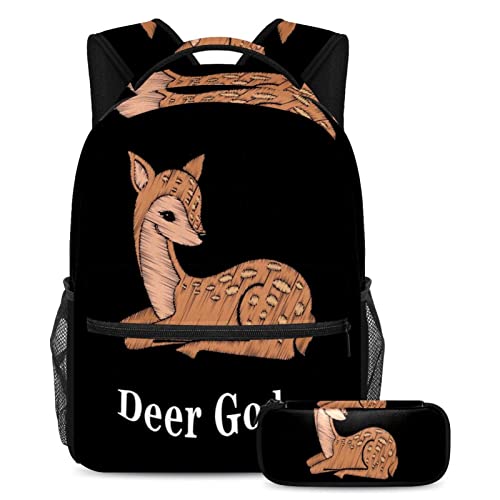 Sac à dos ergonomique motif cerf pour soulager le dos des élèves