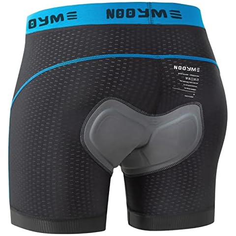 NOOYME Men's Cycling Shorts with Seat Padding Quick-Drying Cycling Shorts Men's Padded 4D Breathable Cycling Underwear Elastic Cycling Underwear Men's Lightweight Cycling Shorts - Blue - Medium Cover