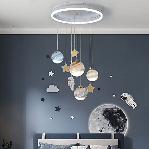 Yan Nin Lustre, Lampe Suspendue en Verre for Chambre d'enfant, Motif planète Rouge, Lampe Suspendue colorée, imprimée en 3D, luminaire décoratif d'intérieur, Vie intéressante – vue 3