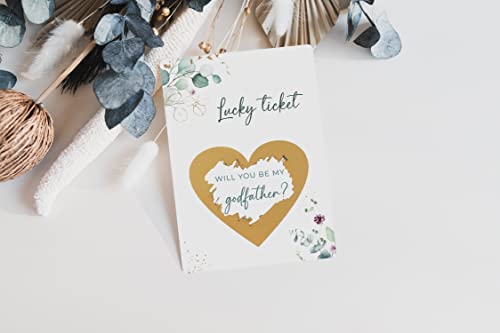 Image of Joli Coon Will You Be My Godfather Scratch Off Card with Envelope - Godfather Proposal Card - Will You Be My Godfather Gift Idea