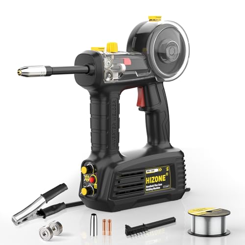 HIZONE 100A 110V Handheld Gasless Flux Core MIG Welder Machine & E71T-GS .035inch-2lb Flux Core MIG Welding Wire