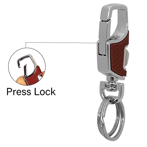 Image of Techpro Stainless Steel Keychain Heavy Duty Key Chain For Men And Women Key Ring, 3718 Blue