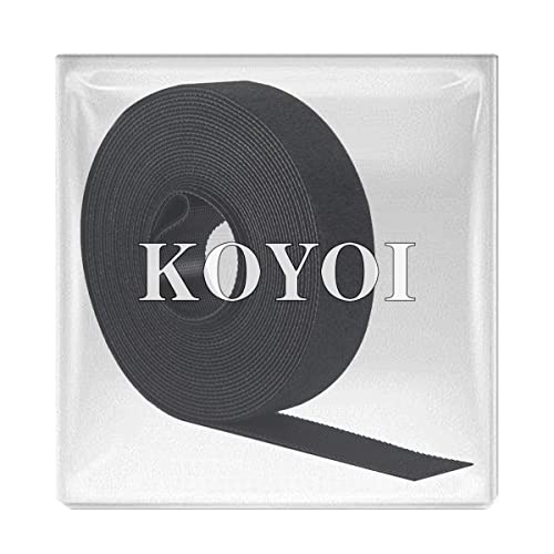 KOYOI マジックバンド 結束バンド 結束テープ 結束マジック マジックベルト 面ファスナー ベルクロ テープ 強力 耐熱 配線整理 自由にカット 繰り返し 超ロング 配線まとめ ケーブル固定 線収納 荷物梱包 収納用 (黒色-20mmx5m)