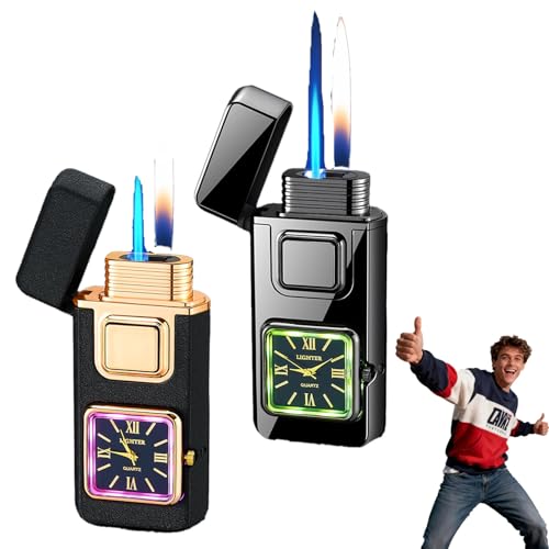 Encendedor multifuncional creativo con reloj integrado miniatura 1