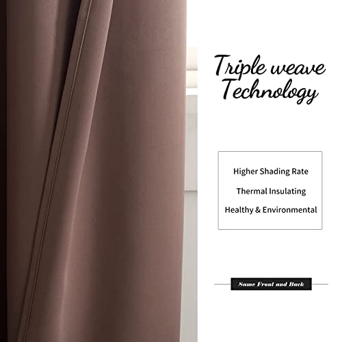 Toava Deco Brown Blackout Grommet Curtains 84 Inches Long 2 Panels 52X84 And Fashionable Printed Blackout Grommet Curtains Vertical Color Block 84 Inches Long 2 Panels 52X84 #TOP3