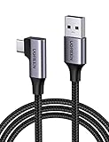 UGREEN Câble USB C vers USB 3.0 Coudé Charge Rapide 3A en Nylon Tressé Compatible avec Oculus Quest VR, Manette PS5, Galaxy S21 S20 FE S10 S9 A20e A51, Redmi Note 10 Pro Note 9 Pro (0.5M)
