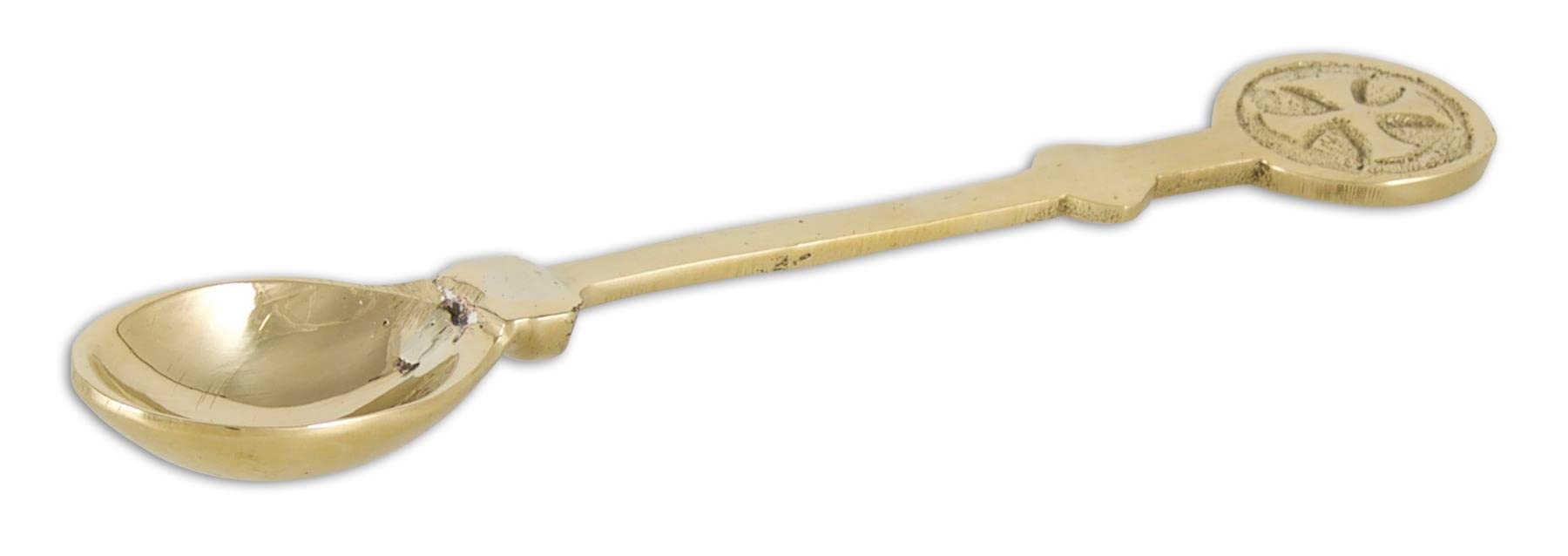 Golden Brass Spoon for Incense - 4.33-Inch Handcrafted Measuring Tool for Aromatherapy and Rituals - Elegant Incense Scoop for Charcoal, Resins, and Powders - Perfect for Meditation