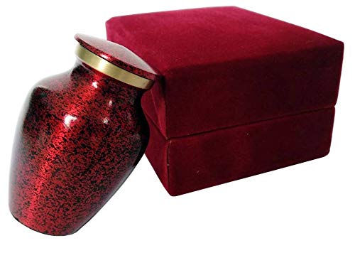 SMIURNSSigma marine International Celebration of Life Mini Cremation Keepsake Urn for Human Ashes - Qnty 1 - Beautiful and Timeless Find Comfort Everytime You Look at This Urn - with Velvet Case Red