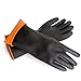 Chemical Gloves, 3 Pairs EnPoint 13.7 Inches Heavy Duty Latex Gloves Resist Strong Acid Alkali and Oil Proof Gloves for Chemical Industry Working, Black Long Safety Work Gloves for Cleaning Washing