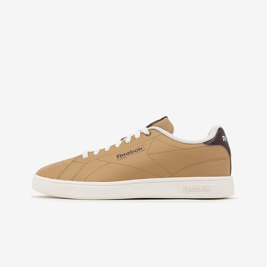 Amazon.com | Reebok Court Clean Leather Trainers White, Camel