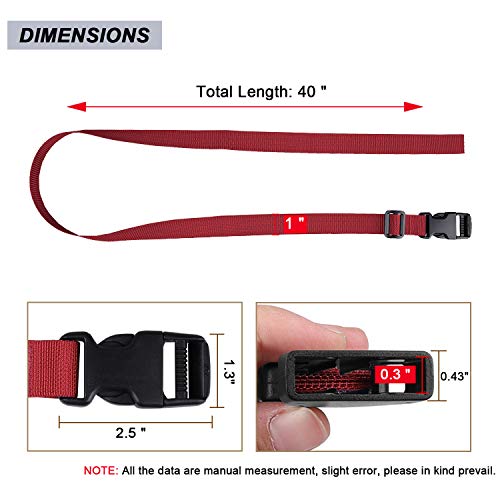 Magarrow 40" 60" Strap Buckle Packing Straps Adjustable 1-Inch Belt (1" Wide - 40" Long, Red (4-Pack)) #TOP1