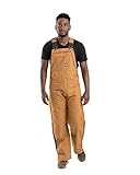 Berne Men's Slab Unlined Duck Bib Overall, 34W X 32L, Brown Duck