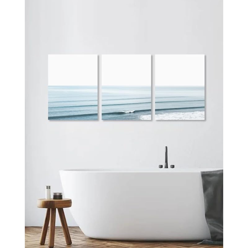 Triptyque décoratif mural Surf Split avec cadre 50x70 cm impression toile salon - 2