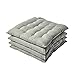 HOMESCAPES Lot de 4 Galette de Chaise ou Coussin de Chaise capitonnée 40 x 40 cm Gris