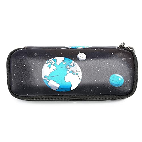 Estuche organizador de gran capacidad, estuche de cuero para estudiantes, doble cremallera, estuche para lápices de noche y fuegos artificiales, Multicolor 3, 19x7.5x3.8cm/7.5x3x1.5in, Organizador de