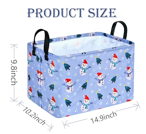 Image of Rectangle Christmas Storage Basket Clothes Shelf Basket Laundry Hamper with Handles,Storage Box and Bins Gift Basket