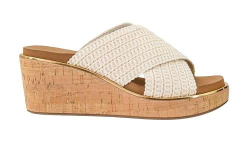 Image of Corkys Footwear The Peace Out 2.5-Inch Woven Strap Wedge - Trendy and Chic Strap Design, Comfortable, Lightweight, and Durable Summer Wedges for Versatile Fashion