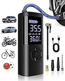 TEMOLA Elektrische Luftpumpe, Tragbare Akku Fahrradpumpe mit alle ventile, Akku Kompressor für Fahrrad und Auto, 150 PSI, Wiederaufladbare Reifenpumpe für Fahrrad, E-Bike, Auto, Motorrad, Bälle