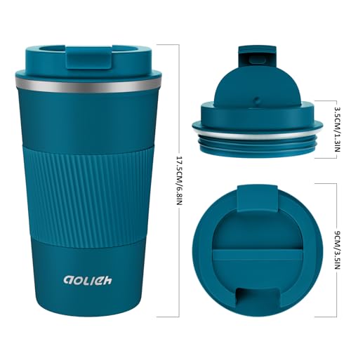 Image of Travel Mug, Insulated Coffee Cup,Double Walled Travel Mug Vacuum Insulation Stainless Steel with Leakproof Lid Eco-Friendly Reusable Cup for Coffee,Tea and Beer