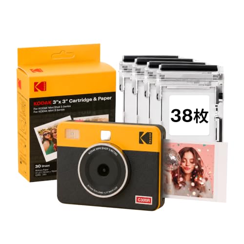 Amazon.co.jp: KODAK Mini Shot 3 Retro インスタントカメラ (7.6×7.6