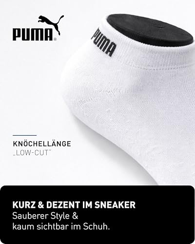 PUMA Sneaker Socken Unisex 5 Paar – kurze Sportsocken, atmungsaktiv, bequem, für Damen und Herren- 35-38, schwarz -