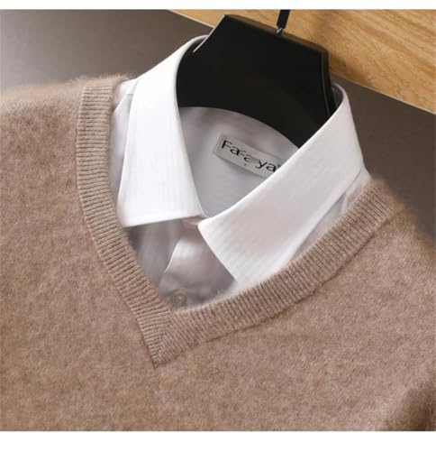 Men's Cashmere Sweater V-Neck Pullover Knitted Large Size Sweater Tops Long Sleeve2