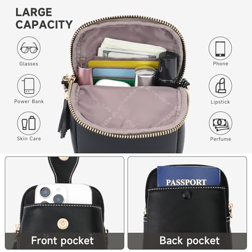 Image of KITEVIUN Small Crossbody Bags for Women, Lightweight Mini Cute Cell Phone Purse for Women with Tassel Shining Butterfly