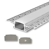 LIEFERUMFANG & MAßE - 1x KIZAR Trockenbau-Profil (L: 2000mm x B: 28,5mm x H: 14mm) + Abdeckung in milchig-weiß (Opal) + 2 Endkappen